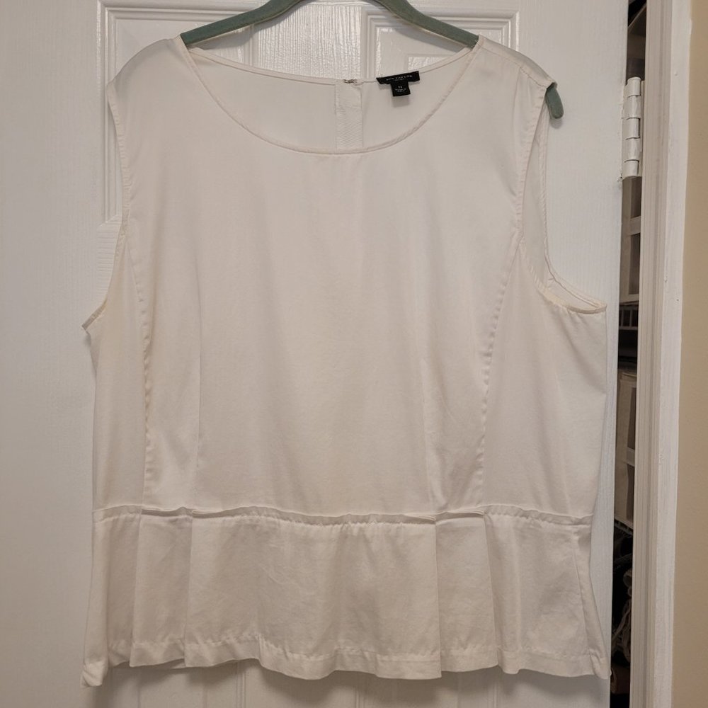 Classic Ann Taylor White Top w/ Peplum - Picture 6 of 10